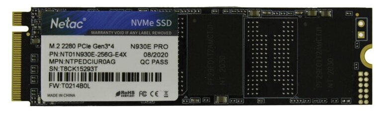 256 ГБ SSD диск Netac N930E Pro (NT01N930E-256G-E4X)