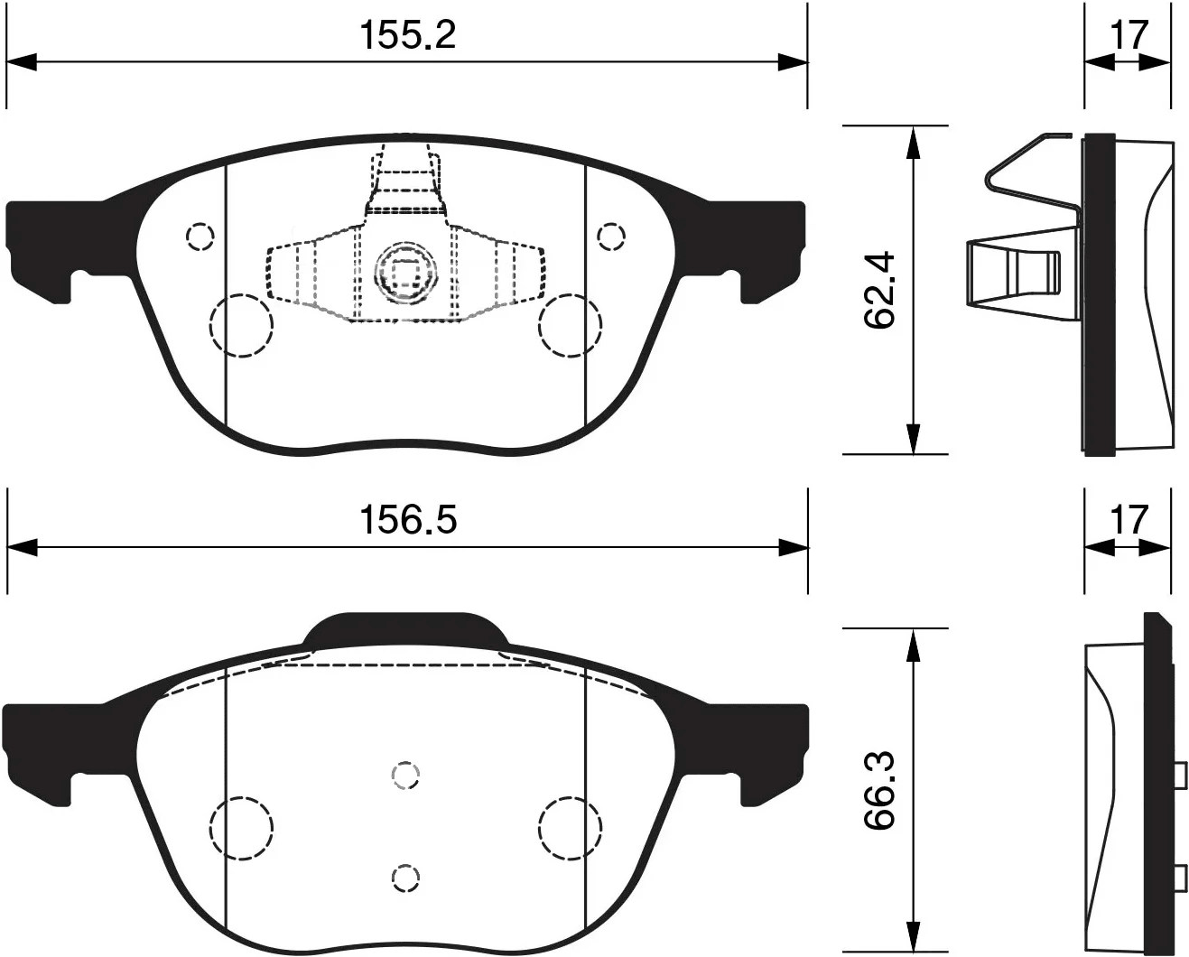 VALEO 598055 Колодки торм. задн.