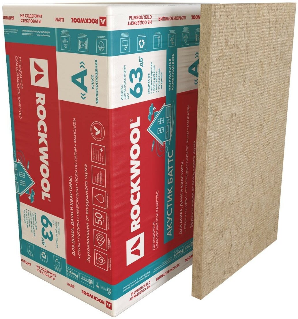 Звукоизоляция Rockwool Акустик Баттс, 100 мм - фотография № 3