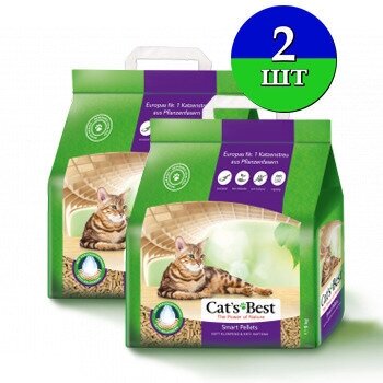 Наполнитель комкующийся древесный Smart Pellets, Cats Best, без запаха, 10 кг 20 л