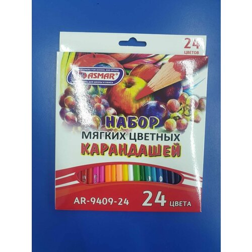 Набор мягких цвет. карандашей asmar 24 цвета (трехгранные).