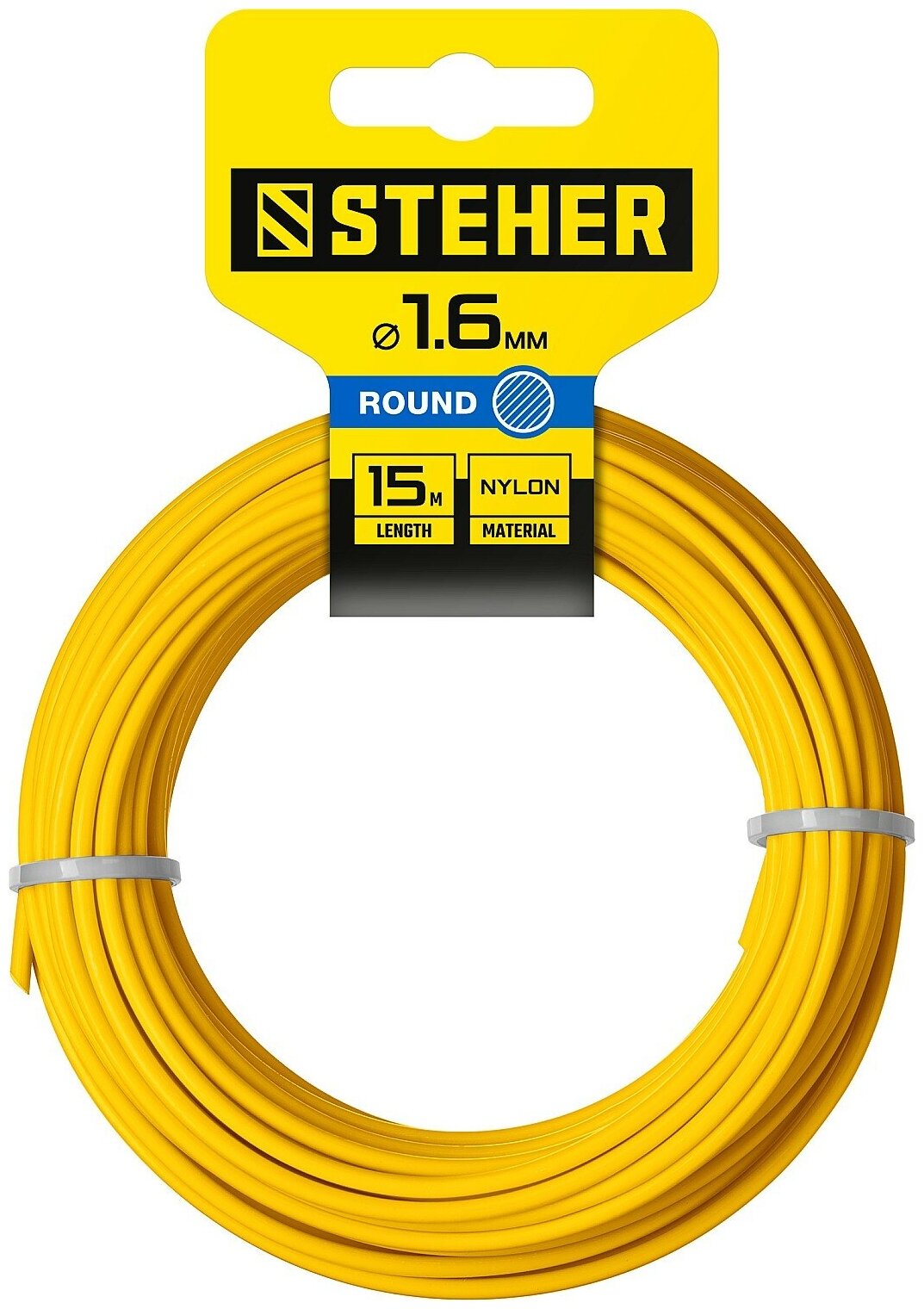 STEHER круг, 1.6 мм, 15 м, леска для триммера (75001-1.6)