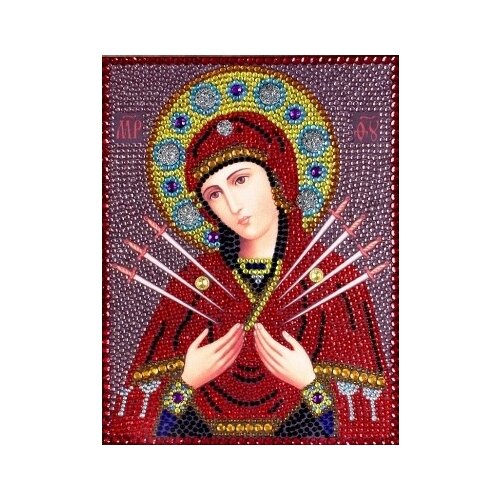 фото Богородица семистрельная набор для выкладывания стразами 28х22 преобрана 55