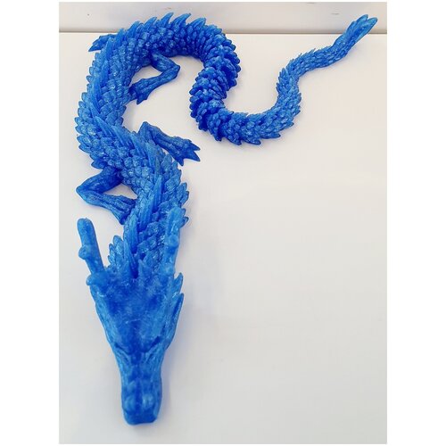 Китайский дракон 35 см синий