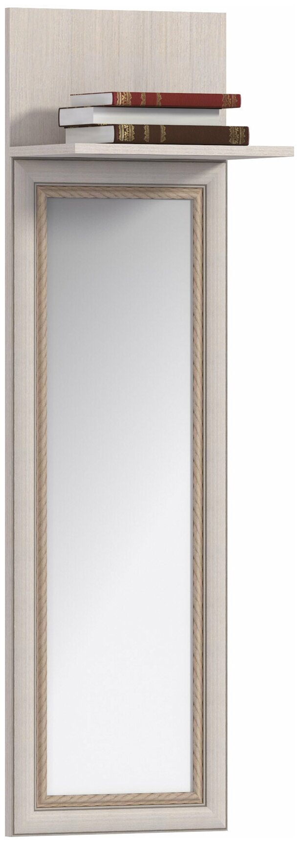 Настенное зеркало столплит Грация СБ-2902 прямоугольное с рамой, в гостиную, в прихожую, в спальню, в кабинет, без подсветки, цветАвиньон 40х134х2 см - фотография № 2