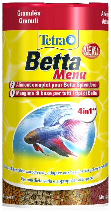 Корм для лабиринтовых рыбок Tetra Betta Menu, гранулы, 100 мл