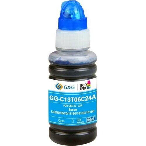 Чернила G&G GG-C13T06C24A №112 голубой 100мл для Epson L6550/6570/11160/15150/15160