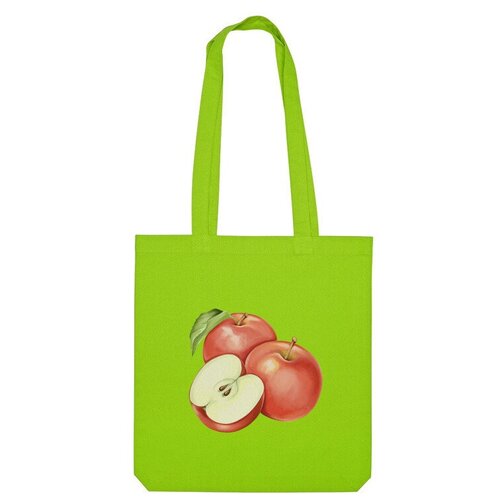 хэллоуин яблоки Сумка шоппер Us Basic, зеленый