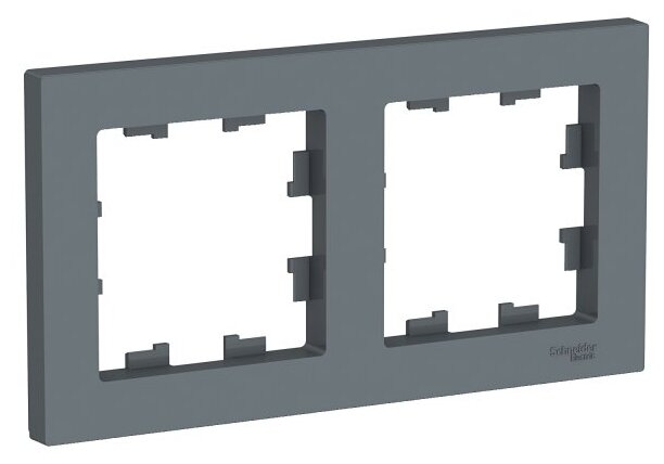 Рамка двойная для розеток и выключателей Schneider Electric (Systeme Electric) Atlas Design грифель ATN000702 - 1 шт.