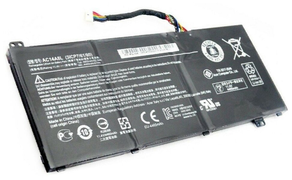 Аккумулятор для ноутбука Acer Aspire V Nitro VN7-571 VN7-571G VN7-591 (11.4V 4465mAh) P/N: 3ICP7/61/80 AC14A8L AC15B7L KT.0030G.001