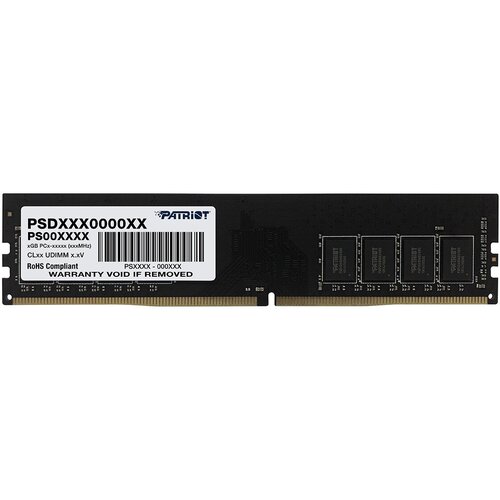 Оперативная память PATRIOT Signature DDR4 DIMM 8 ГБ PC19200, 2400 MHz (PSD48G240081) оперативная память patriot memory sl 8 гб ddr4 2400 мгц dimm cl17 psd48g240081