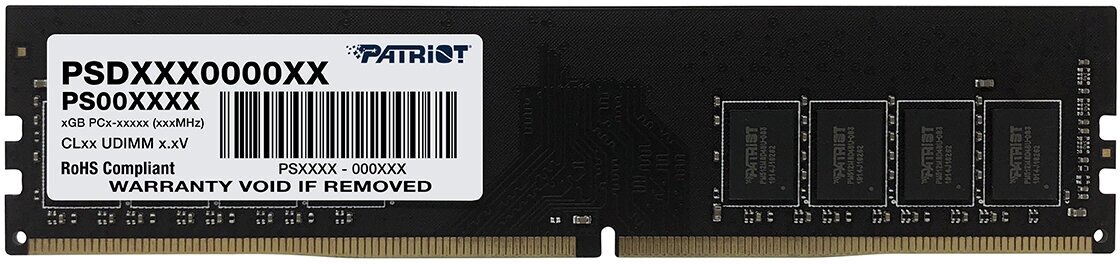 Оперативная память PATRIOT Signature DDR4 DIMM 8 ГБ PC19200, 2400 MHz (PSD48G240081)