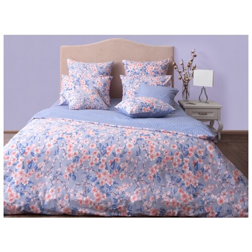 фото Хлопковый край постельное белье fiori цвет: серый br12729 (2 спал.)