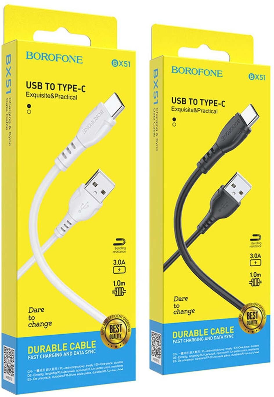 Аксессуар Borofone BX51 Triumph USB - Type-C 3A 1m Black 6931474743930