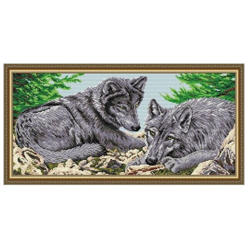рисунок на ткани арт соло волки 27x40 см Алмазная вышивка Арт Соло Волки, 60,5x24,5