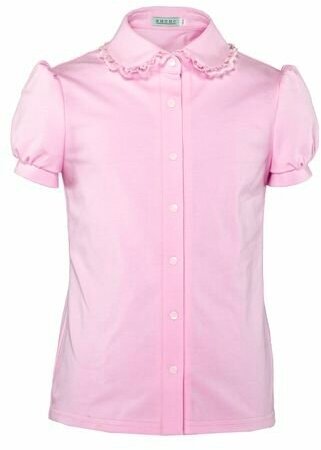 Школьная блуза андис, размер 128, розовый
