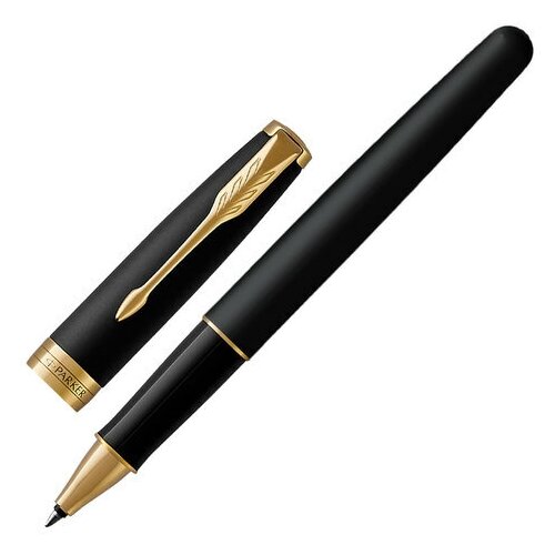 parker sonnet core t529 matte black ct ручка роллер f bl Ручка-роллер PARKER «Sonnet Core Matt Black GT», корпус черный матовый лак, позолоченные детали, черная