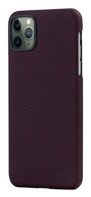Чехол Pitaka MagEZ Case (арамид) для Apple iPhone 11 Pro Max, черно-красный (шахматное плетение)