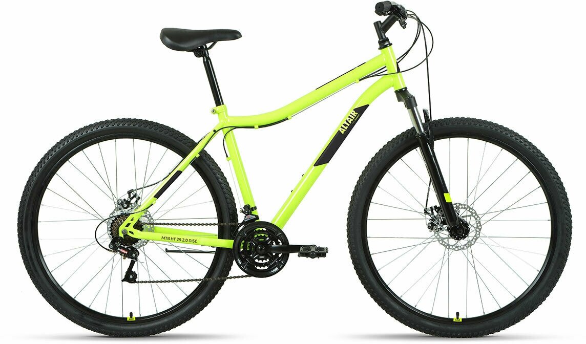 Велосипед горный хардтейл ALTAIR MTB HT 29 2.0 D 19" (2022), 19" ярко-зеленый/чёрный