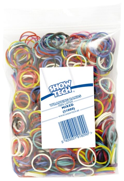 Резинки для папильоток разноцветные 1000 шт, Show Tech Wrap Bands Mix Color 65STE066