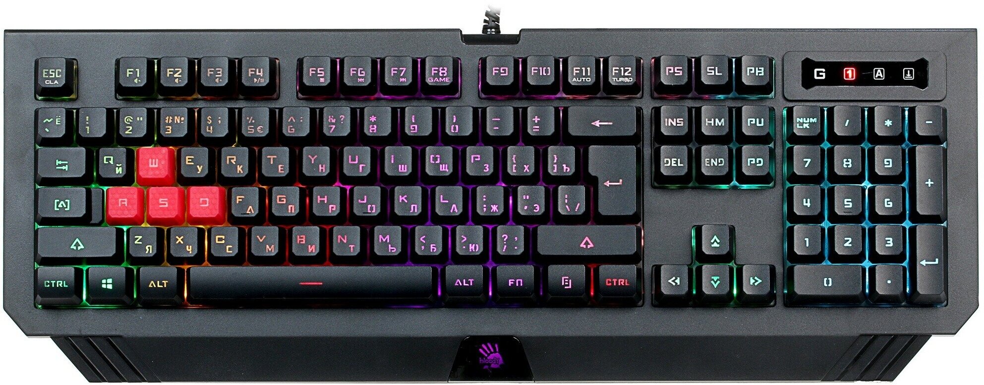 Клавиатура A4Tech Bloody B120N черный USB Multimedia for gamer LED