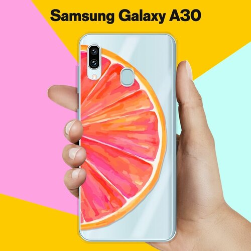 Силиконовый чехол Грейпфрут на Samsung Galaxy A30 матовый силиконовый чехол цветочная абстракция черная на samsung galaxy a30 самсунг галакси а30