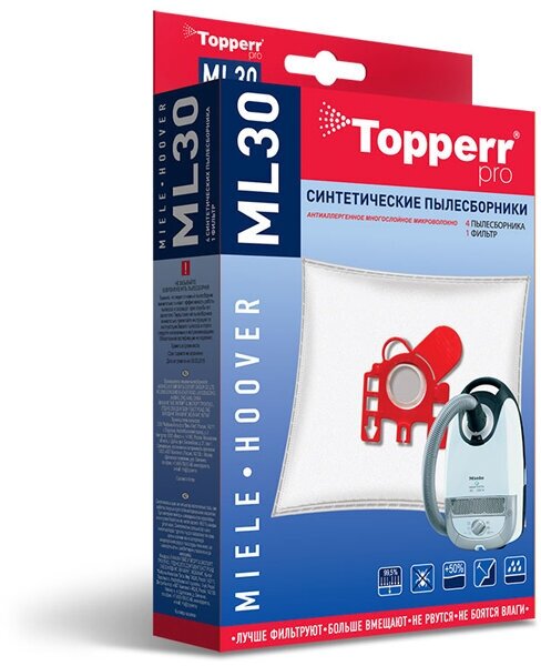 Пылесборники синтетические Topperr ML 30 4шт + 1 фильтр