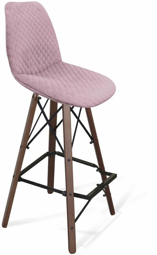 фото Стул барный Sheffilton SHT-ST29-C22/S94 розовый зефир/прозрачный лак/черный муар