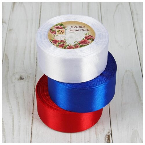 фото Набор лент арт узор атласных, 3 шт, размер 1 ленты: 40 мм, 23±1 м, триколор (3758793)