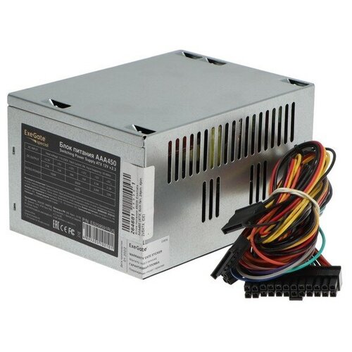 Блок питания ExeGate AAA450 ATX 450W 244 pin 80mm fan 2х Sata 255700₽
