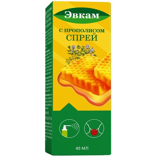 От боли в горле /Эвкам Спрей с прополисом 45 мл