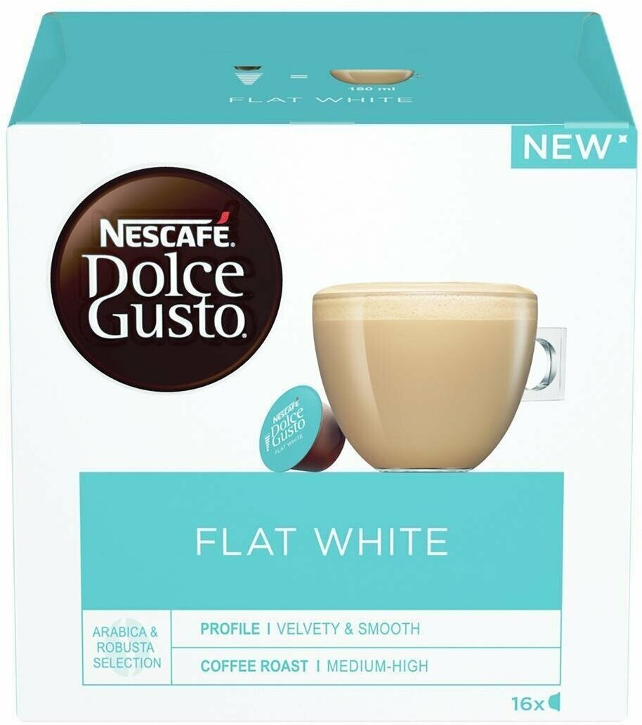 Кофе в капсулах Nescafe Dolce Gusto Flat White, 16 капсул - фотография № 1