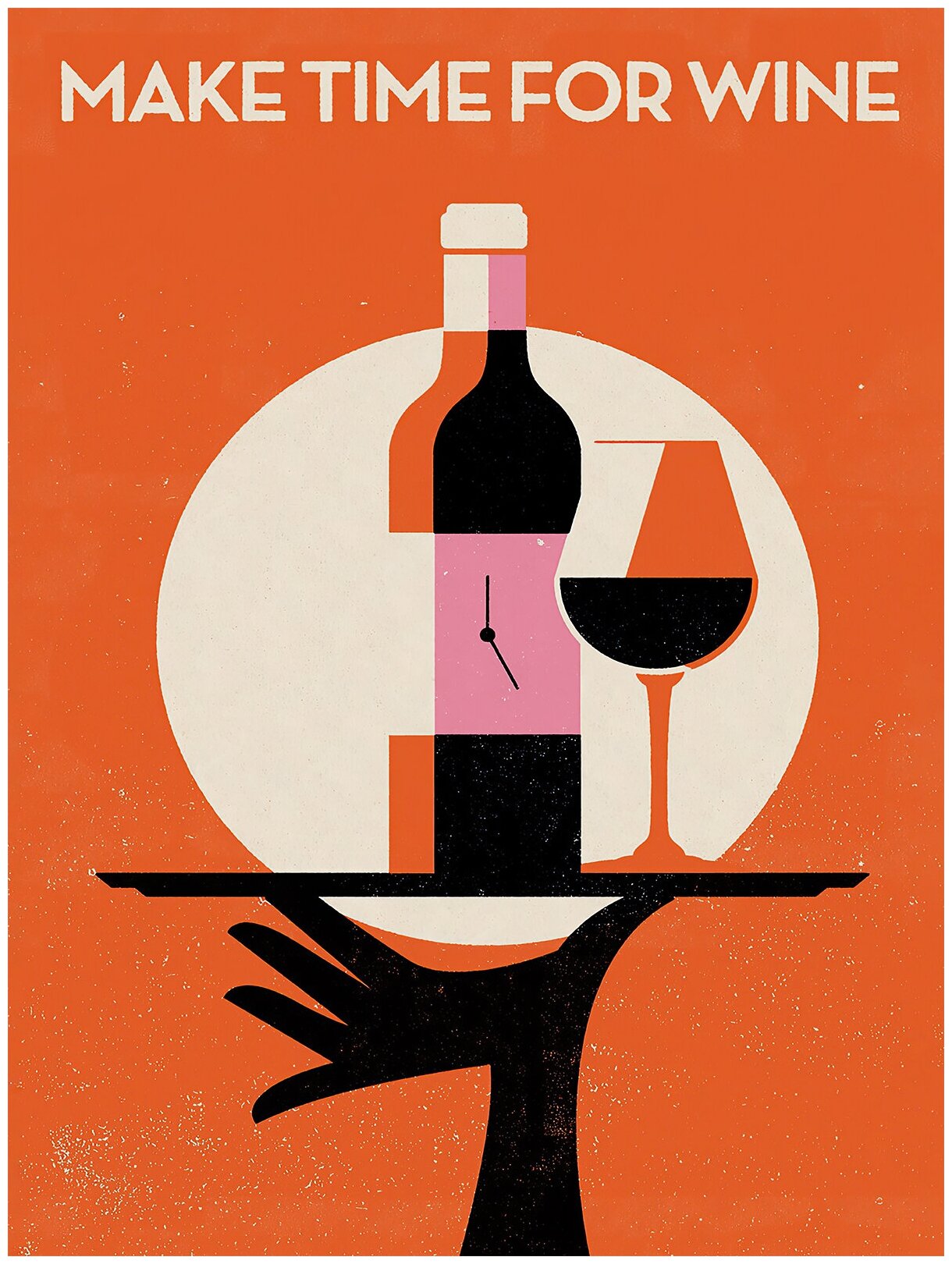 Постер / Плакат / Картина Время для вина 40х50 см в подарочном тубусе