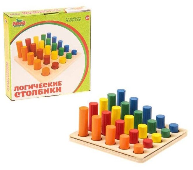 Развивающая игра Лесная мастерская "Столбики логические", 25 цветных фигур (452132)