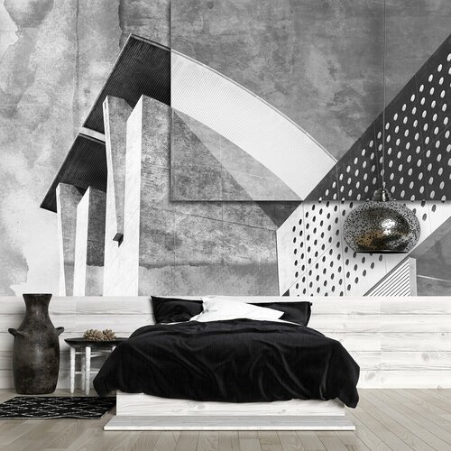 Авторские обои Современная архитектура, обои город в стиле лофт 390х270 см, флизелиновая основа, экочернила