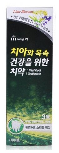 Гелевая зубная паста Real Cool охлаждающая с экстрактом липового цвета (туба в коробке) 110г