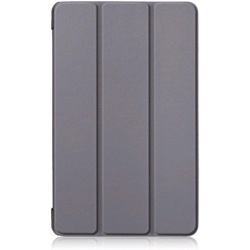 Чехол-обложка MyPads для HUAWEI MediaPad M5 Lite 8 тонкий умный кожаный на пластиковой основе с трансформацией в подставку серый