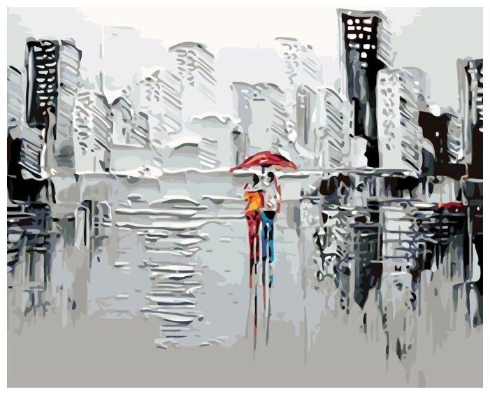 Картина по номерам "Пара под зонтом", 40x50 см