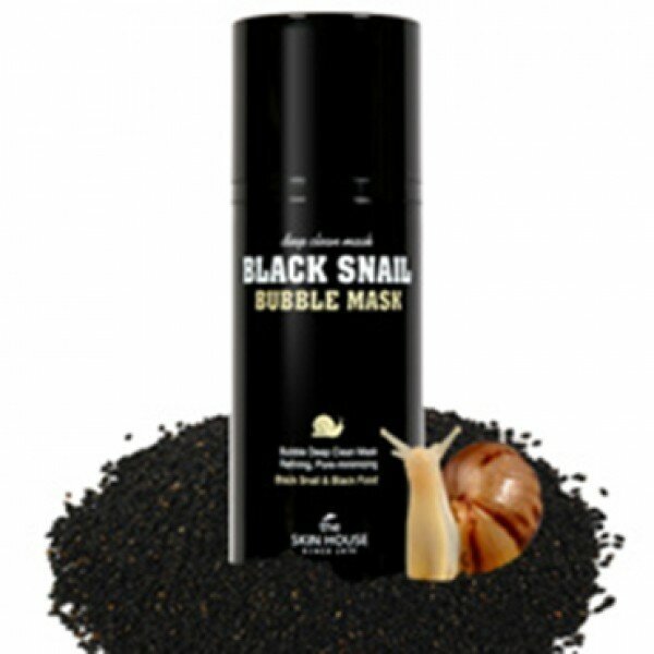 Кислородная очищающая маска с муцином черной улитки The Skin House Black Snail Bubble Mask, 100мл - фото №6