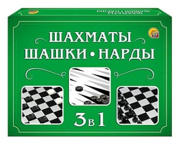 НастИгра Шахматы, шашки, нарды (мини-коробка) (Арт. ИН-1612) Настольная игра