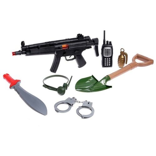 Набор военного «Пехотинец», 7 предметов набор полицейского oubaoloon автомат трещотка нож свисток наручники рация на листе 34p55