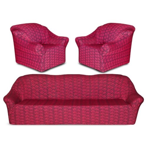 фото Karteks комплект чехлов на диван и два кресла arryn цвет: бордовый (одноместный,трехместный)