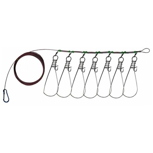 Кукан метал трос 7-ми карабиновый 5м hs-xc-ys-7050gzz 11305750 2040₽