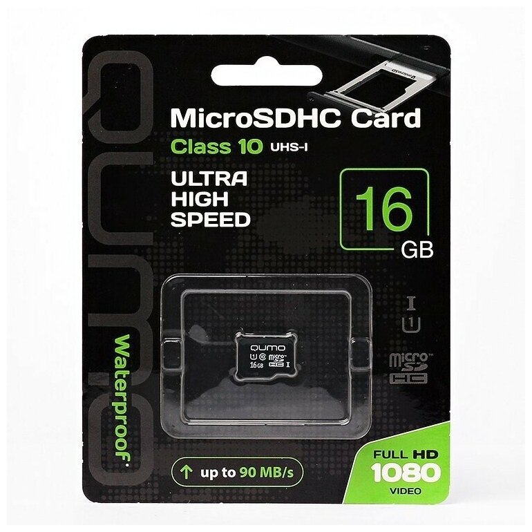 Карта флэш-памяти MicroSD 16 Гб Qumo без SD адаптера (class 10) UHS-I 3.0