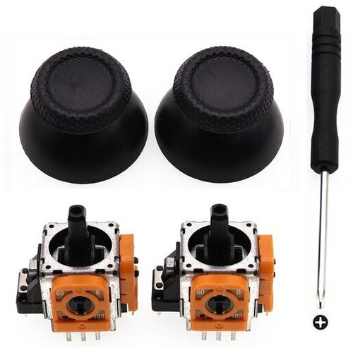 2 Стика 3d analog 2 грибка отвертка для геймпада джойстика Dualshock 4 Sony Playstation 4 PS4 Оранжевый 3д Аналог - Стик ремонт 59000₽