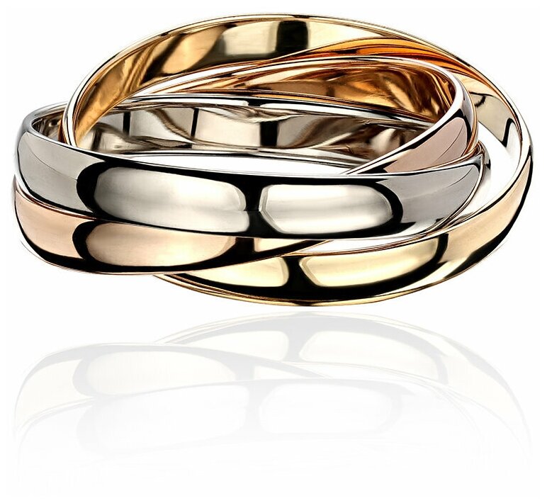 Кольцо обручальное Эстет, комбинированное золото, 585 проба