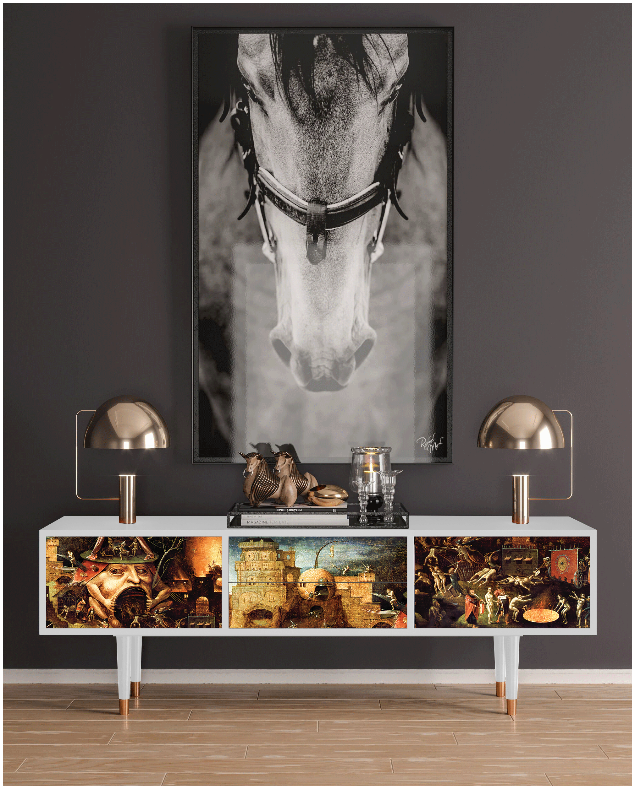 ТВ-Тумба - STORYZ - T4 Christ in Limbo by Hieronymus Bosch , 170 x 59 x 48 см, Белый