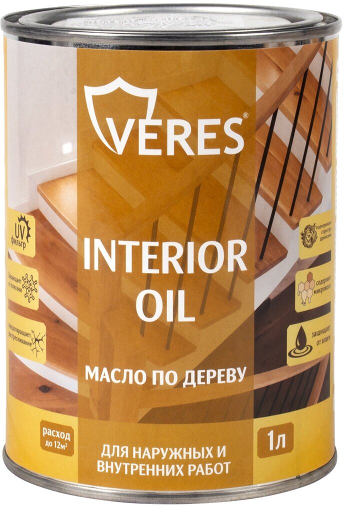 Масло для дерева Veres Interior Oil, 1 л, бесцветное