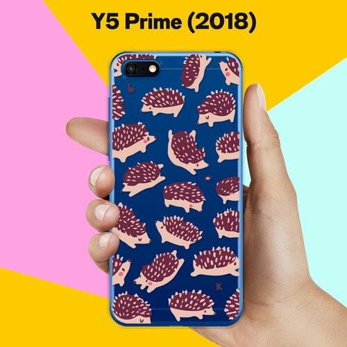 Силиконовый чехол Ёжики на Huawei Y5 Prime (2018) дизайнерский силиконовый чехол для huawei y5 prime 2018 креатив дизайн