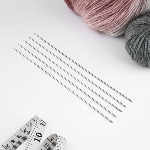 Спицы для вязания - чулочные стальные, d - 1.8 мм, 19.5 см, 5 шт. в 1 наборе